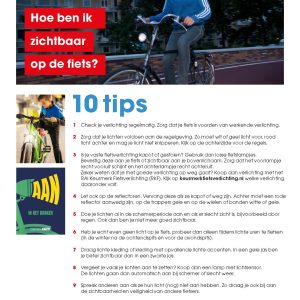 Flyer fietsverlichting met tips AAN